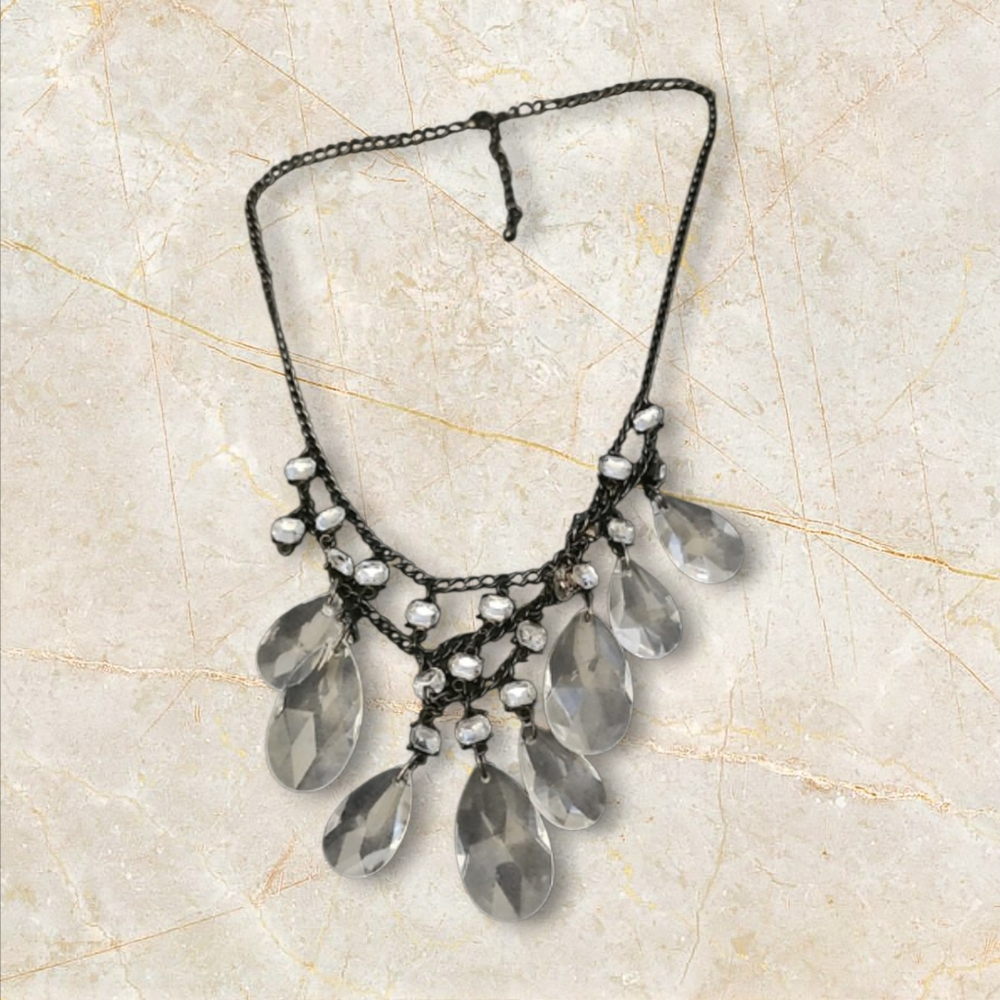 Elegant Silver and Black Necklace